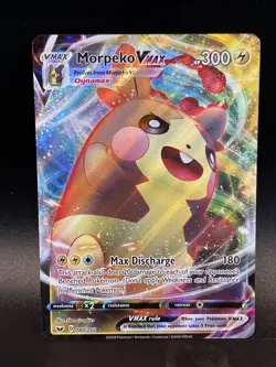 Morpeko VMAX Sword & Shield Ultra Rare Full Art Holo 080/202 NM Pokemon Card - Image 1