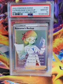 Pokemon Roseanne's Backup Secret Brilliant Stars #180 Graded Card PSA 10 - Image 1