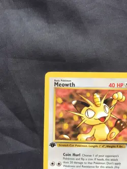 Pokemon Cards: Team Rocket 1st Edition Common: Meowth 62/82 - Image 2