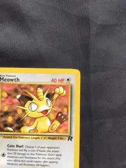 Pokemon Cards: Team Rocket 1st Edition Common: Meowth 62/82 - Image 3