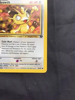 Pokemon Cards: Team Rocket 1st Edition Common: Meowth 62/82 - Image 4