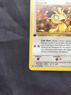 Pokemon Cards: Team Rocket 1st Edition Common: Meowth 62/82 - Image 5