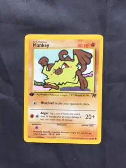 Pokemon Cards: Team Rocket 1st Edition Common: Mankey 61/82 - Image 1