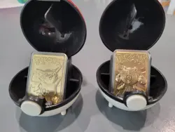 1999 Burger King Pokemon 24k Gold Cards - Pikachu & Poliwhirl Set - Image 1