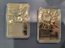 1999 Burger King Pokemon 24k Gold Cards - Pikachu & Poliwhirl Set - Image 2