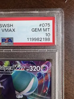 POKEMON CARD SHADOW RIDER CALYREX VMAX #75 CHILLING REIGN GRADED PSA 10 GEM MINT - Image 2