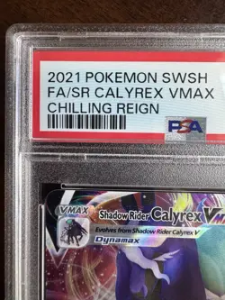 POKEMON CARD SHADOW RIDER CALYREX VMAX #75 CHILLING REIGN GRADED PSA 10 GEM MINT - Image 3