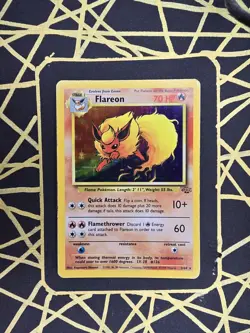 🔥 Flareon 3/64 🔥 Original Holo Rare Jungle Set Pokemon Card WOTC TCG 1999 - Image 1