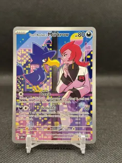 Team Rockets Murkrow 200/182 Pokemon TCG Destined Rivals Illustration Rare Card - Image 1
