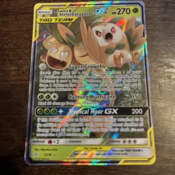Rowlet & Alolan Exeggutor GX (1/236) Unified Minds Tag Team Holo Pokemon Card! - Image 4