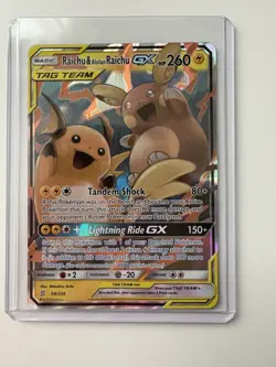 Raichu and Alolan Raichu EX Tag Team Unified Minds Pokemon Card - Image 1