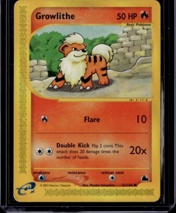 Pokemon TCG Growlithe 62/144 - Skyridge Card 2003 - NM - Image 1