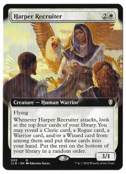 MTG Harper Recruiter Extended Art Battle for Baldur's Gate (CLB) #609 Unplayed - Image 1