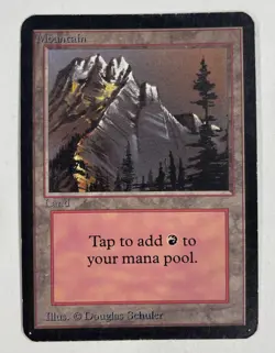 Mountain (A) Alpha MP Moderate Play MTG Magic The Gathering 1.2 - Image 1