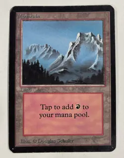 Mountain (B) Alpha MP Moderate Play MTG Magic The Gathering 1.6 - Image 1
