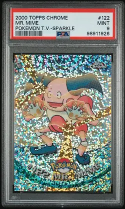 2000 Topps Chrome Pokemon TV S2 Sparkle Mr. Mime PSA 9 MINT - Image 1
