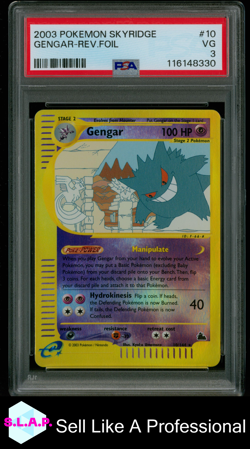 GENGAR-REV.FOIL POKEMON SKYRIDGE 2003 10 PSA 3 - Image 1