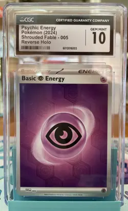 CGC GEM MINT 10 pokemon Basic psychic Energy SVE005 Reverse Holo Shrouded Fable - Image 1