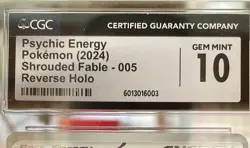 CGC GEM MINT 10 pokemon Basic psychic Energy SVE005 Reverse Holo Shrouded Fable - Image 2