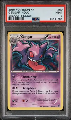 2015 Pokemon TCG Breakthrough Gengar Holo PSA 9 #60 - Image 1