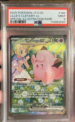 2025 Pokemon SV Journey Together JTG EN Lillie's Clefairy ex #184/159 PSA 9 - Image 1