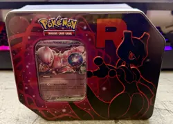Pokemon TCG Team Rockets Mewtwo EX Tin Factory Sealed - Image 1
