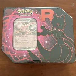 Pokemon TCG Destined Rivals Team Rocket Tin Mewtwo EX BRAND NEW SEALED IN HAND! - Image 1