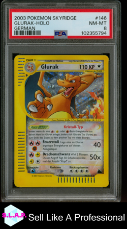 GLURAK-HOLO GERMAN POKEMON SKYRIDGE 2003 146 PSA 8 - Image 1
