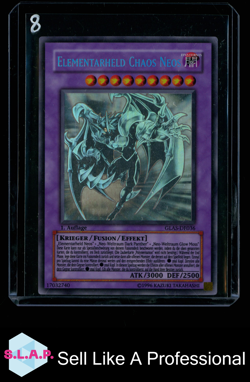 ELEMENTARHELD CHAOS NEOS YUGIOH GHOST RARE 1ST EDITION GLAS-DE036 2008 DEUTSCH - Image 1
