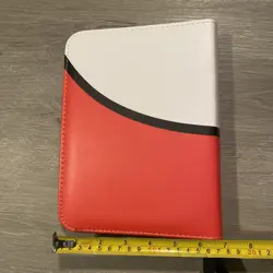 Pokemon card binder for Pokemon cards, 50 sleeves, 9.5x7" red/white cover - Image 2
