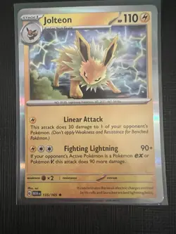 Pokemon TCG Jolteon Scarlet & Violet 151 Card 135/165 Holo Rare NM - Image 1