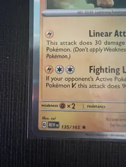 Pokemon TCG Jolteon Scarlet & Violet 151 Card 135/165 Holo Rare NM - Image 5