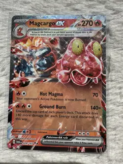 Pokemon Twilight Masquerade Magcargo 2024 Double Rare EX Foil Card 29/167 - Image 1