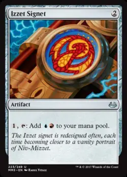 Moderate Play, English MTG Foil Izzet Signet - Foil Modern Masters 2017 Edition - Image 1