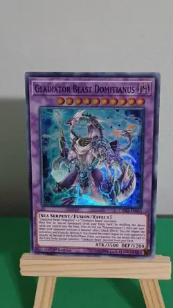 Yugioh Gladiator Beast Domitianus CHIM-EN033 Super Rare Chaos Impact - Image 1
