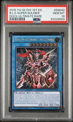 YuGiOh 1st Edition Black Luster Soldier Super Soldier DOCS-EN042 PSA 10 YGO - Image 1