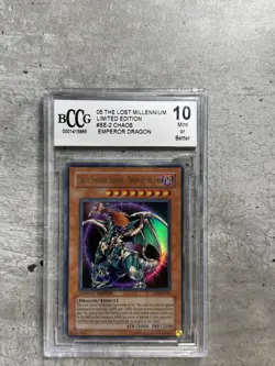 Yugioh Card Chaos Emperor Dragon Ultra Rare BCCG 10 Mint, TLM-ENSE2, 2005 (1) - Image 1