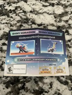 POKEMON SCARLET / VIOLET -SHINY MIRAIDON OR SHINY KORAIDON CODE CARD UNSCRATCHED - Image 1