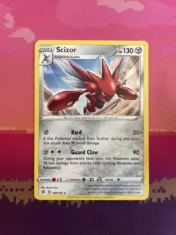 Pokemon Card Scizor Rebel Clash Rare 128/192 Near Mint - Image 1