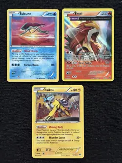 Suicune 30/122 Raikou 55/162 Entei 15/98 Full Art Holo Rare Pokemon Card Lot MP - Image 1