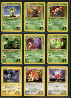 NM+ Pokemon Complete 1st Edition Gym Heroes Common & Uncommon 90 Cards Set Lot - Image 5