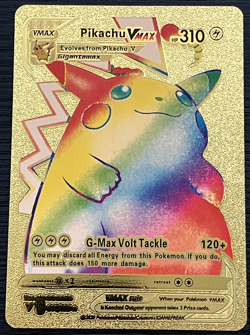 Pikachu Vmax Premium Gold Foil Fan Art Vinyl Textured Pokemon Card - Image 1