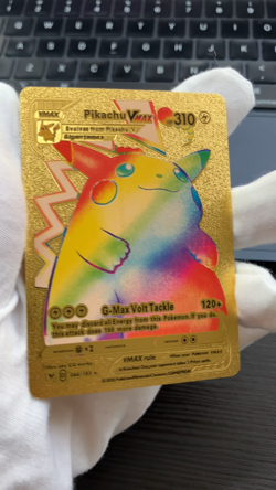 Pikachu Vmax Premium Gold Foil Fan Art Vinyl Textured Pokemon Card - Image 2