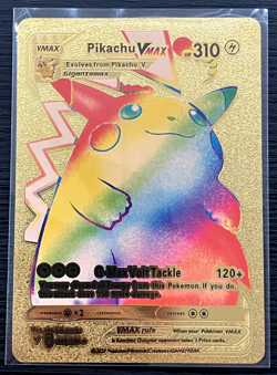 Pikachu Vmax Premium Gold Foil Fan Art Vinyl Textured Pokemon Card - Image 4