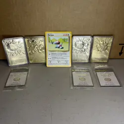 1999 Pokemon 24K Gold Plated Trading Card Limited Edition Burger King Lot Of 4 - Image 1