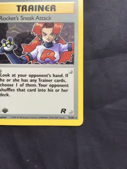 Pokemon Cards: Team Rocket 1st Edition Rare: Rocket's Sneak Attack 72/82 - Image 4