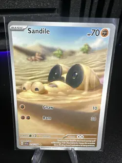 Pokemon TCG Sandile Scarlet & Violet Base Set Holo Card 216/198 IR - Image 1