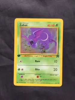 Pokemon Cards: Team Rocket 1st Edition Common: Zubat 70/82 - Image 1