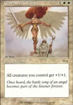 MTG - Glorious Anthem - Urza's Saga - NM, English Magic FLAT RATE SHIP - Image 1