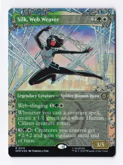 Silk, Web Weaver (Borderless) (Foil) 0215 (R) MTG Marvel's Spider-Man (SPM) - Image 1
